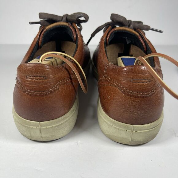ECCO Soft 7 Men\'s Leather Sneakers Cognac Brown Casual Shoes Size EU 42 US 8 main image 5